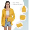 imageQBK Light Weight Zip Up Hoodie Thin Summer Jacket For WomenMustard