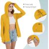 imageQBK Light Weight Zip Up Hoodie Thin Summer Jacket For WomenMustard