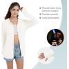 imageQBK Light Weight Zip Up Hoodie Thin Summer Jacket For WomenOffwhite