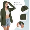imageQBK Light Weight Zip Up Hoodie Thin Summer Jacket For WomenOlive Green