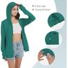 imageQBK Light Weight Zip Up Hoodie Thin Summer Jacket For WomenPeacock