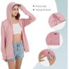 imageQBK Light Weight Zip Up Hoodie Thin Summer Jacket For WomenPink