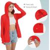 imageQBK Light Weight Zip Up Hoodie Thin Summer Jacket For WomenRed