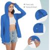 imageQBK Light Weight Zip Up Hoodie Thin Summer Jacket For WomenRoyal Blue
