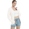 imageQBK Lightweight Zip Up Hoodies Thin Summer Jackets For WomenWhite