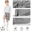imageQBK Toddler to Youth Athletic Shorts for Boys and Girls Soccer Basketball SportsLight Gray