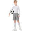 imageQBK Toddler to Youth Athletic Shorts for Boys and Girls Soccer Basketball SportsLight Gray