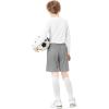 imageQBK Toddler to Youth Athletic Shorts for Boys and Girls Soccer Basketball SportsLight Gray