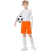 imageQBK Toddler to Youth Athletic Shorts for Boys and Girls Soccer Basketball SportsNeon Orange