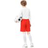 imageQBK Toddler to Youth Athletic Shorts for Boys and Girls Soccer Basketball SportsRed