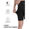 imageQBK Toddler to Youth Boys 2 in 1 Athletic Shorts Basketball Compression Shorts with Liner for Girls Soccer Running SportsBlack