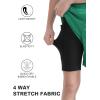 imageQBK Toddler to Youth Boys 2 in 1 Athletic Shorts Basketball Compression Shorts with Liner for Girls Soccer Running SportsGreen