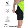 imageQBK Toddler to Youth Boys 2 in 1 Athletic Shorts Basketball Compression Shorts with Liner for Girls Soccer Running SportsNeon Green