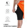 imageQBK Toddler to Youth Boys 2 in 1 Athletic Shorts Basketball Compression Shorts with Liner for Girls Soccer Running SportsNeon Orange