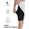 imageQBK Toddler to Youth Boys 2 in 1 Athletic Shorts Basketball Compression Shorts with Liner for Girls Soccer Running SportsWhite