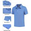 imageQBK Toddler to Youth Boys School Uniform Pique Polo Kids Short Sleeve Collared Golf ShirtLight Blue