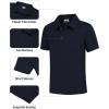 imageQBK Toddler to Youth Boys School Uniform Pique Polo Kids Short Sleeve Collared Golf ShirtNavy