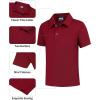 imageQBK Toddler to Youth Boys School Uniform Pique Polo Kids Short Sleeve Collared Golf ShirtTrue Red