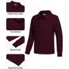 imageQBK Toddler to Youth Boys School Uniform Pique Polo Shirts Kids Long Sleeve Collared Golf ShirtBurgundy