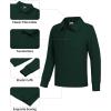 imageQBK Toddler to Youth Boys School Uniform Pique Polo Shirts Kids Long Sleeve Collared Golf ShirtHunter Green