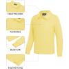 imageQBK Toddler to Youth Boys School Uniform Pique Polo Shirts Kids Long Sleeve Collared Golf ShirtLight Yellow