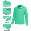 imageQBK Toddler to Youth Boys School Uniform Pique Polo Shirts Kids Long Sleeve Collared Golf ShirtMint Green