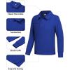 imageQBK Toddler to Youth Boys School Uniform Pique Polo Shirts Kids Long Sleeve Collared Golf ShirtRoyal Blue