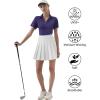 imageQBK Womens Golf Polo Shirt UPF 50 Dry Fit Collared VNeck Short Sleeve Tennis TopDark Purple