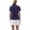 imageQBK Womens Golf Polo Shirt UPF 50 Dry Fit Collared VNeck Short Sleeve Tennis TopDark Purple