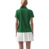 imageQBK Womens Golf Polo Shirt UPF 50 Dry Fit Collared VNeck Short Sleeve Tennis TopGreen