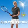 imageQBK Womens Golf Polo Shirt UPF 50 Dry Fit Collared VNeck Short Sleeve Tennis TopGrey