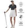 imageQBK Womens Golf Polo Shirt UPF 50 Dry Fit Collared VNeck Short Sleeve Tennis TopGrey