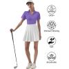 imageQBK Womens Golf Polo Shirt UPF 50 Dry Fit Collared VNeck Short Sleeve Tennis TopLight Purple
