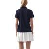 imageQBK Womens Golf Polo Shirt UPF 50 Dry Fit Collared VNeck Short Sleeve Tennis TopNavy Blue