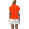 imageQBK Womens Golf Polo Shirt UPF 50 Dry Fit Collared VNeck Short Sleeve Tennis TopNeon Orange