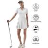 imageQBK Womens Golf Polo Shirt UPF 50 Dry Fit Collared VNeck Short Sleeve Tennis TopWhite