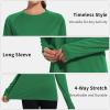 imageQBK Womens Neon T Shirt Long Sleeve TShirt Sun Protection UPF 50 for Hiking Fishing Workout Rash Guard and Athletic SportsJade Green