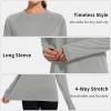 imageQBK Womens Neon T Shirt Long Sleeve TShirt Sun Protection UPF 50 for Hiking Fishing Workout Rash Guard and Athletic SportsLight Grey
