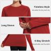 imageQBK Womens Neon T Shirt Long Sleeve TShirt Sun Protection UPF 50 for Hiking Fishing Workout Rash Guard and Athletic SportsRed