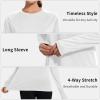 imageQBK Womens Neon T Shirt Long Sleeve TShirt Sun Protection UPF 50 for Hiking Fishing Workout Rash Guard and Athletic SportsWhite