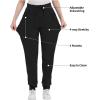 imageQBK Yoga Scrub Pant for Women 5 Pockets  Petite Tall Regular Jogger Scrubs Comfort Stretch Stain ResistantBlack