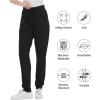 imageQBK Yoga Scrub Pant for Women 5 Pockets  Petite Tall Regular Jogger Scrubs Comfort Stretch Stain ResistantBlack