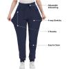 imageQBK Yoga Scrub Pant for Women 5 Pockets  Petite Tall Regular Jogger Scrubs Comfort Stretch Stain ResistantNavy