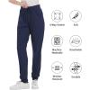imageQBK Yoga Scrub Pant for Women 5 Pockets  Petite Tall Regular Jogger Scrubs Comfort Stretch Stain ResistantNavy
