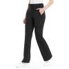 imageQBK Yoga Scrub Pants Women Mid Rise Yoga Work Pants Five Pocket Cargo Scrub PantBlack