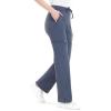 imageQBK Yoga Scrub Pants Women Mid Rise Yoga Work Pants Five Pocket Cargo Scrub PantBluish Grey