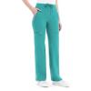 imageQBK Yoga Scrub Pants Women Mid Rise Yoga Work Pants Five Pocket Cargo Scrub PantGreen