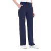 imageQBK Yoga Scrub Pants Women Mid Rise Yoga Work Pants Five Pocket Cargo Scrub PantNavy