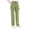 imageQBK Yoga Scrub Pants Women Mid Rise Yoga Work Pants Five Pocket Cargo Scrub PantOlive