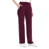 imageQBK Yoga Scrub Pants Women Mid Rise Yoga Work Pants Five Pocket Cargo Scrub PantWine Red